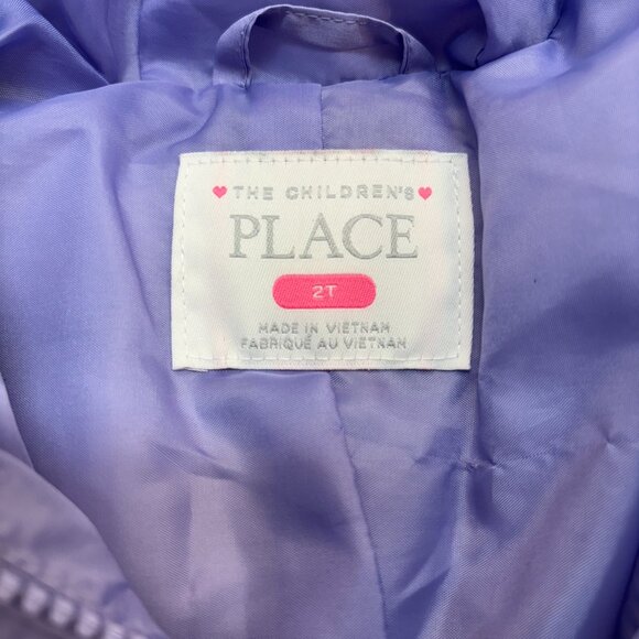 The Children's Place Hooded Puffer Jacket Purple Toddler 2T - Picture 4 of 5